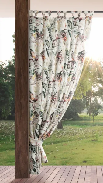 ArtFir Záves na terasu GARDEN 2 PU | biela/sivá 155 x 200 cm