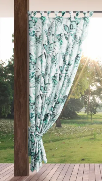 ArtFir Záves na terasu GARDEN 2 PU | biela/zelená 155 x 200 cm