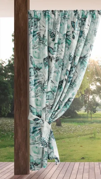 ArtFir Záves na terasu GARDEN 2 P | biela/zelená 155 x 200 cm