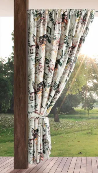 ArtFir Záves na terasu GARDEN 2 P | biela/sivá 155 x 200 cm