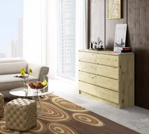 Ak furniture Komoda Kuba 140 cm 8 zásuviek dub artisan