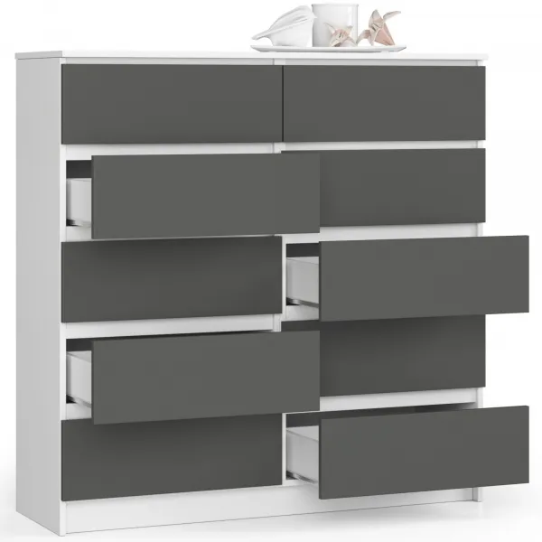Ak furniture Komoda Kuba 120 cm biela/grafit