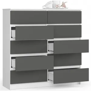 Ak furniture Komoda Kuba 120 cm biela/grafit