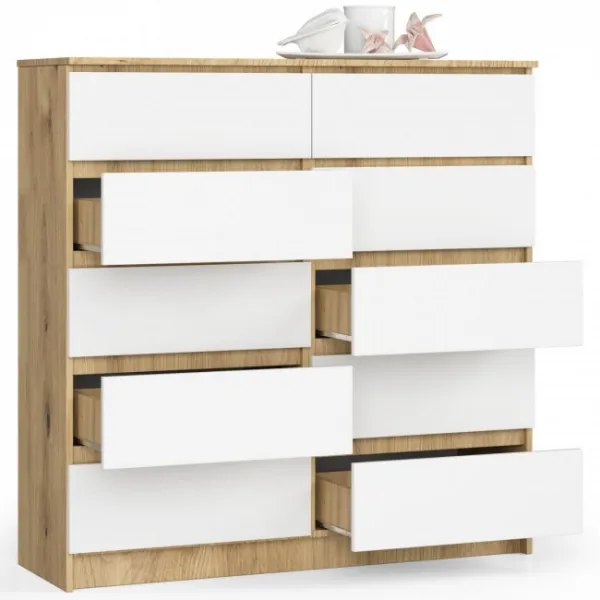 Ak furniture Komoda Kuba 120 cm dub artisan/biela