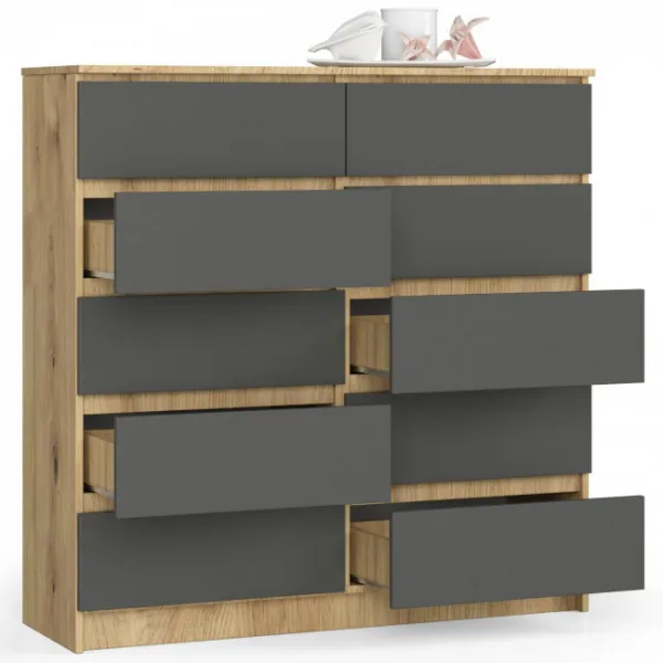 Ak furniture Komoda Kuba 120 cm dub artisan/grafit