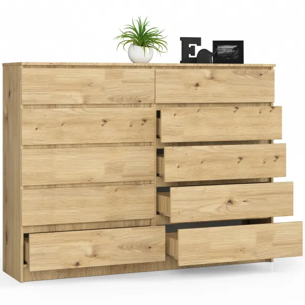 Ak furniture Komoda Kuba 160 cm 10 zásuviek dub artisan