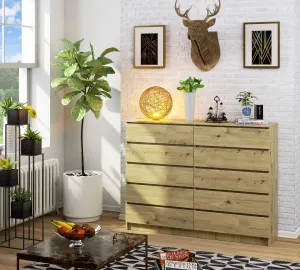 Ak furniture Komoda Kuba 160 cm 10 zásuviek dub artisan