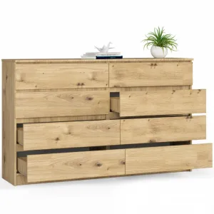 Ak furniture Komoda Kuba 160 cm 8 zásuviek dub artisan