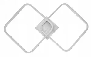 DECOREUM Dekoratívna lampa 2 štvorce 52W biela + diaľkové ovládanie IMOLA