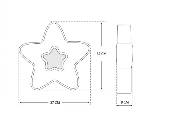 DECOREUM DETSKÉ LED STROPNÉ SVIETIDLO GRAY STAR 28W + DIAĽKOVÉ OVLÁDANIE
