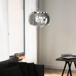 DECOREUM Sklenená lampa, dymové zrkadlo, kvapky vody 50 cm