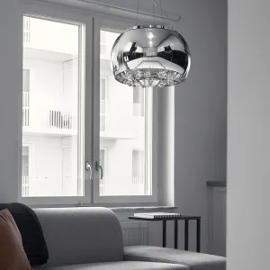 DECOREUM Strieborná sklenená lampa s kvapkami vody 40 cm