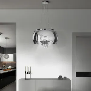 DECOREUM Strieborná sklenená lampa s malými korálkami 50 cm