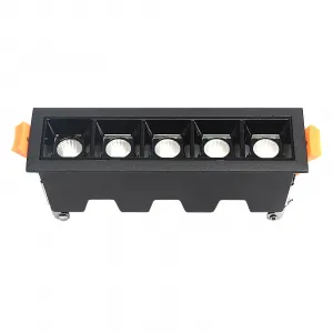 DECOREUM Lampa liniowa Led podtynkowa 10W 3000K czarna JDL-5T