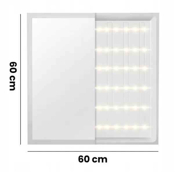 DECOREUM Prisadený LED panel 60x60 40W biely PL-C05 130lm/W 4000K neutrálna farba