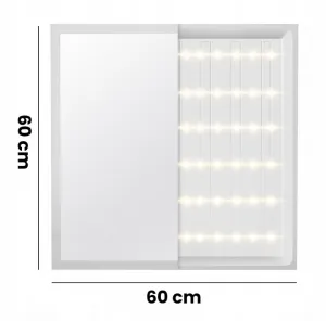 DECOREUM Prisadený LED panel 60x60 40W biely PL-C05 130lm/W 4000K neutrálna farba