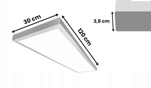 DECOREUM Panel 120x30 na povrchovú montáž biely 40W 130 lm/W PL-E03 4000K neutrálna farba