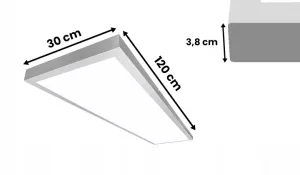 DECOREUM Panel 120x30 na povrchovú montáž biely 40W 130 lm/W PL-E03 4000K neutrálna farba