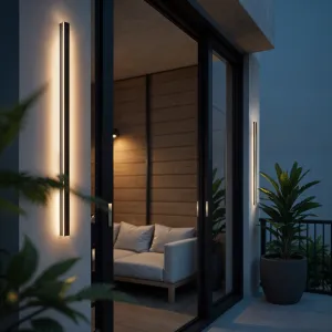 DECOREUM Vonkajšia LED nástenná lampa 120 cm UNO-BH-022 22W 3000K Čierna IP54
