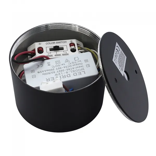 DECOREUM LED stropné svietidlo PZE-MKL907 9W CCT 3000K-6000K Čierne IP54