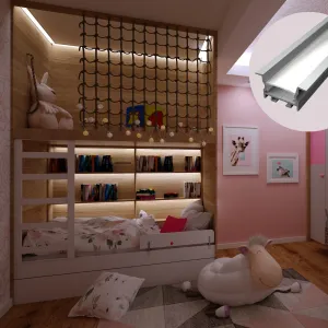 LED lišta zapustená R16 strieborná Dĺžka: 2m, Typ krytky: Bez krytky