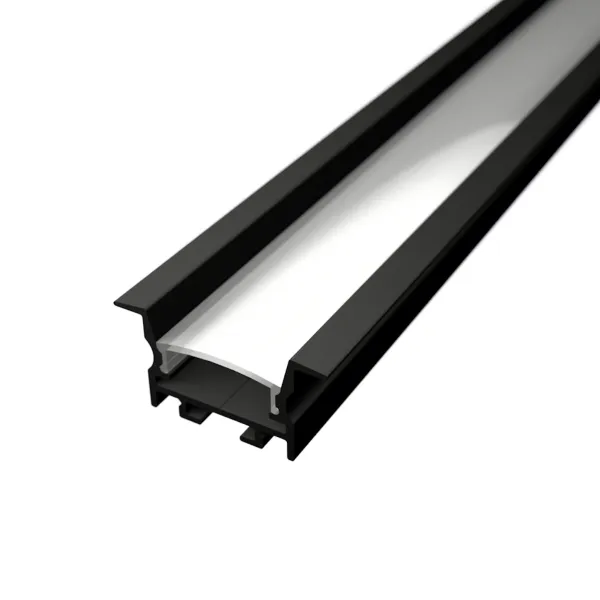 LED lišta zapustená R16 čierna Dĺžka: 2m, Typ krytky: Bez krytky