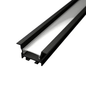 LED lišta zapustená R16 čierna Dĺžka: 2m, Typ krytky: Bez krytky