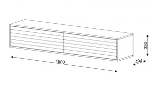 BIM TV stolík Wabi 180 cm, biely matný