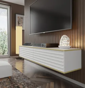 BIM TV stolík Wabi 180 cm, biely matný