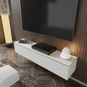 BIM TV stolík Wabi 180 cm, biely matný