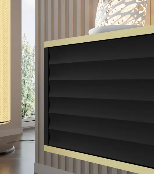 BIM TV stolík Wabi 180 cm, čierny matný