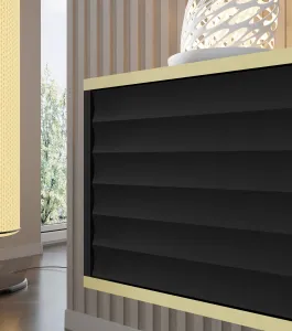 BIM TV stolík Wabi 180 cm, čierny matný