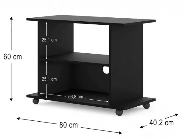 BIM TV stolík YOGI čierny matný