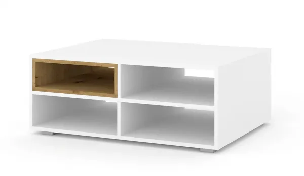 BIM Konferenčný stolík ANETTE biely matný/dab artisan