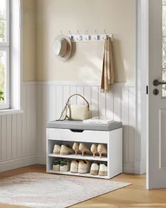 SONGMICS Botník se sedákem Vasagle Roudy bílý/šedý