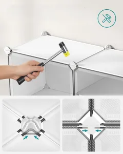 SONGMICS Modulárny botník Lux s 8 dvierkami číry/biely