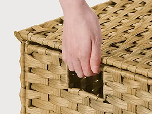 SONGMICS Skládací ratanový koš na prádlo Houry 90 l světle hnědý