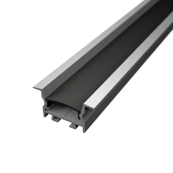 LED lišta zapustená R16 strieborná Dĺžka: 2m, Typ krytky: Bez krytky