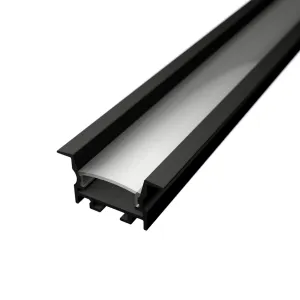LED lišta zapustená R16 čierna Dĺžka: 2m, Typ krytky: Bez krytky