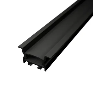 LED lišta zapustená R16 čierna Dĺžka: 2m, Typ krytky: Bez krytky