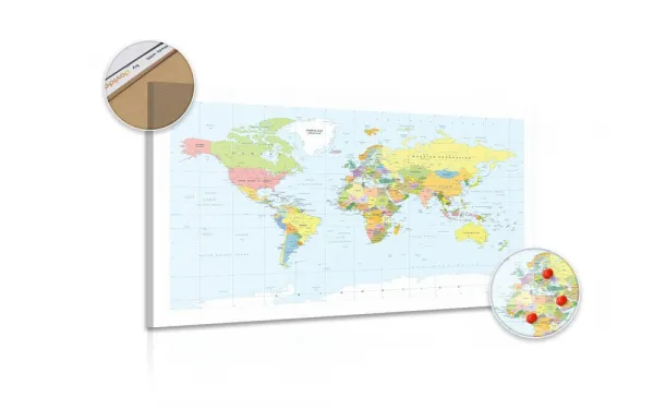 Obraz na korku klasická mapa s bielym okrajom