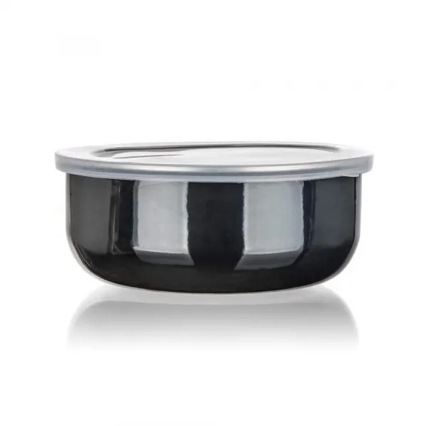 Sada smaltovaných misiek METALLIC Black, 8 ks