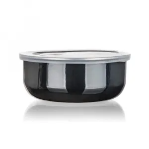 Sada smaltovaných misiek METALLIC Black, 8 ks