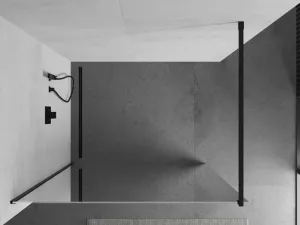 MEXEN/S - KIOTO Sprchová zástena WALK-IN 80x200 cm 8 mm, čierna, zrkadlové sklo 800-080-101-70-50
