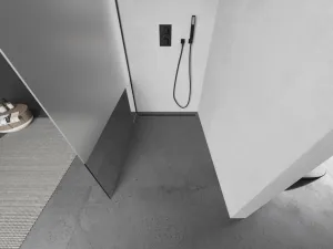MEXEN/S - KIOTO Sprchová zástena WALK-IN 080x200 cm 8 mm, čierna, Transparent / matné sklo 800-080-101-70-35