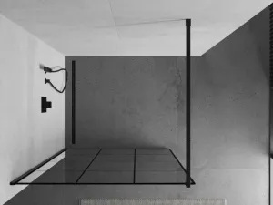 MEXEN/S - KIOTO Sprchová zástena WALK-IN 100x200 cm 8 mm, čierna, čierny vzor 1 800-100-101-70-77