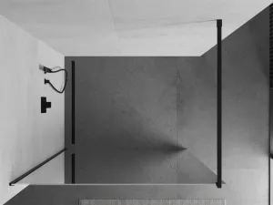 MEXEN/S - KIOTO Sprchová zástena WALK-IN 100x200 cm 8 mm, čierna, zrkadlové sklo 800-100-101-70-50