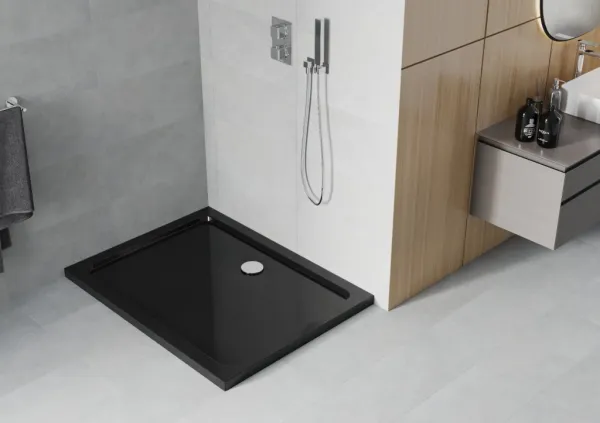 MEXEN - Flat sprchová vanička obdĺžniková slim 100 x 70, čierna 40707010