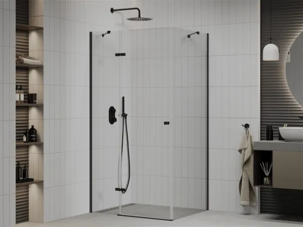 MEXEN/S - ROMA sprchovací kút 80x70, transparent, čierna 854-080-070-70-00