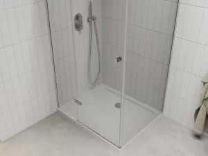 MEXEN/S - Roma sprchovací kút 110x90, kývne, číre sklo, chróm + vanička 854-110-090-01-00-4010